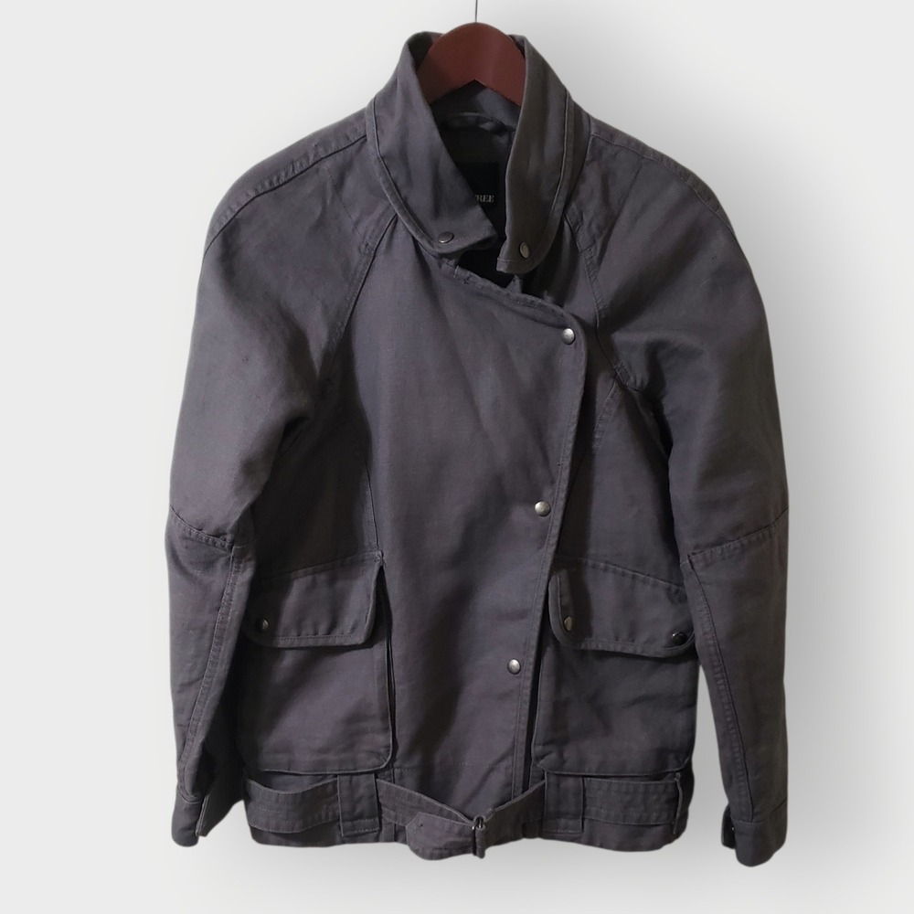 Wilfred Free‎ Aritzia Rayder Moto Jacket Linen Blend Gray Small